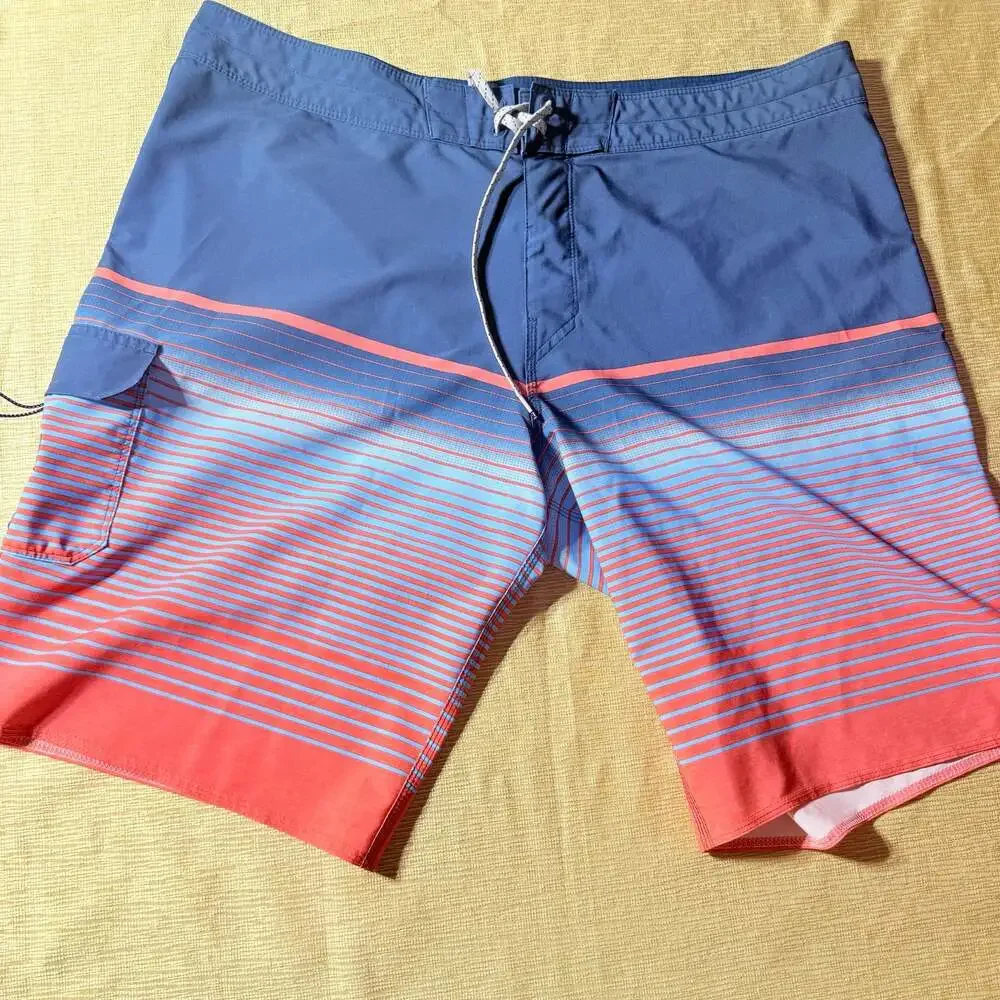 Billabong Recycled All Day Pro Board Shorts, Mens 40, Red & Blue Striped